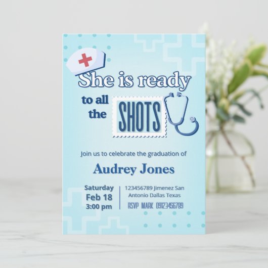 Nurse Graduation Party  招待状 (スタンド正面)