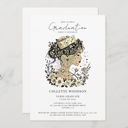 Nurse Graduation Party 招待状 (正面/裏面)