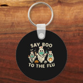 Nurse Halloween Ghost Crew Vaccine Say Boo To The キーホルダー (正面)