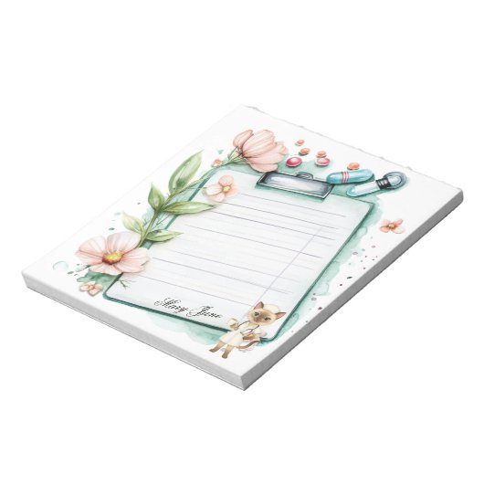 Nurse having a cup of coffee  ノートパッド (回転)