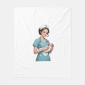 Nurse Holding Newborn – Gentle Care Medical Design フリースブランケット (正面)