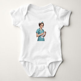 Nurse Holding Newborn – Gentle Care Medical Design ベビーボディスーツ
