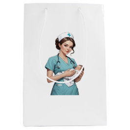 Nurse Holding Newborn – Gentle Care Medical Design ミディアムペーパーバッグ