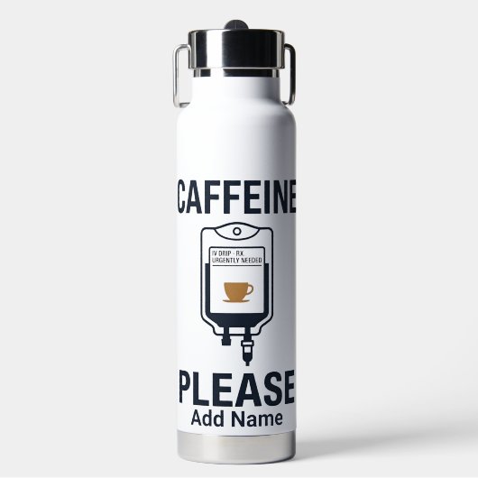   Nurse Humor "Caffeine IV Please" ウォーターボトル (正面)