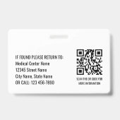 Nurse ID Badge Photo Logo Modern Gray RN Template バッジ (裏面)