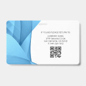 Nurse ID Badge Photo QR Code Modern Blue バッジ (裏面)