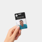 Nurse ID Photo Black Simple Logo Badge バッジ (手持ち)