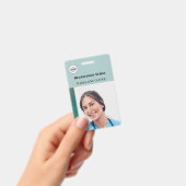 Nurse ID Photo Teal Simple Logo Badge バッジ (手持ち)