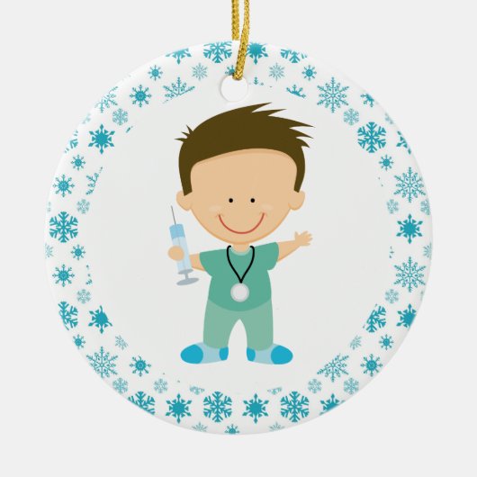 Nurse Intern Funny Medical博士のオーナメントのギフト セラミックオーナメント (正面)