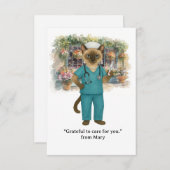 Nurse is drinking coffee in the park Autumn  サンキューカード (正面/裏面)