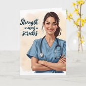 Nurse is Strength In Scrubs Card カード (黄色い花)