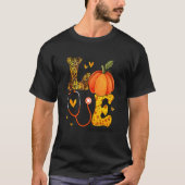 Nurse Leopard Pumpkin Thanksgiving Love Certified  Tシャツ (正面)