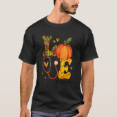 Nurse Leopard Pumpkin Thanksgiving Love CMA Nurse  Tシャツ (正面)