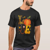 Nurse Leopard Pumpkin Thanksgiving Love ER Nurse L Tシャツ (正面)