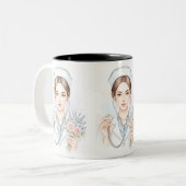 Nurse Life – Gentle Strength ツートーンマグカップ (正面左)