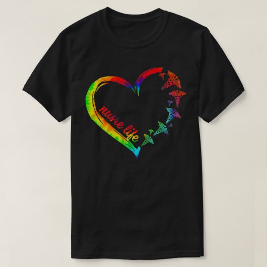Nurse Life Love Tie Dye Nursing Student RN Nurse H Tシャツ (デザイン正面)