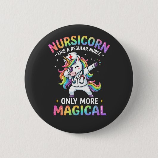 Nurse Life with a Touch of Unicorn Magic 缶バッジ (正面)