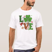 : Nurse Love St Patrick's Day Stethoscope Art Tシャツ (正面)