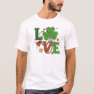 : Nurse Love St Patrick's Day Stethoscope Art Tシャツ