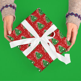 Nurse Merry Christmas Tree Red Background ラッピングペーパー