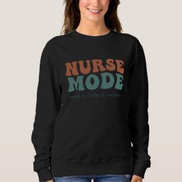Nurse Mode Retro Wavy Typography スウェットシャツ