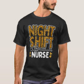 Nurse Night Shift Leopard Nursing Appreciation Leo Tシャツ (正面)