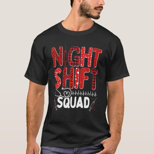Nurse Night Shift Squad Nursing Appreciation RN CN Tシャツ (正面)