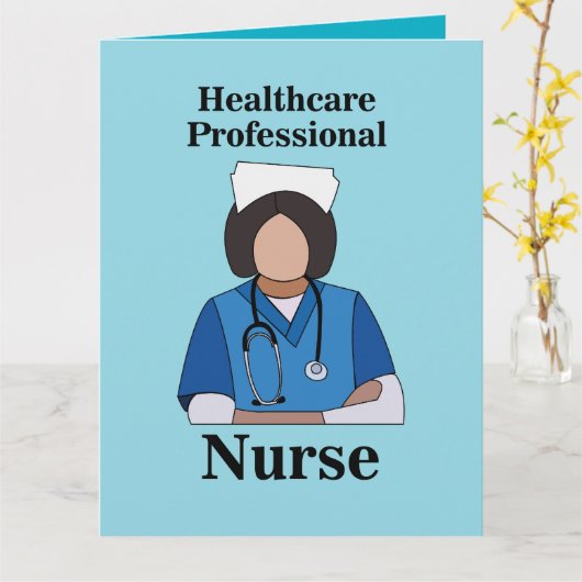 Nurse Nursing Healthcare Professional カード (黄色い花)