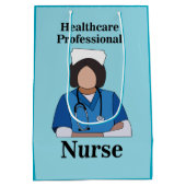 Nurse Nursing Healthcare Professional ミディアムペーパーバッグ (裏面)