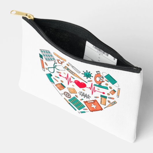 Nurse Nursing Heart Tool アクセサリーポーチ (見開き)