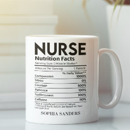 Nurse Nutrition Facts, funny Nurse コーヒーマグカップ