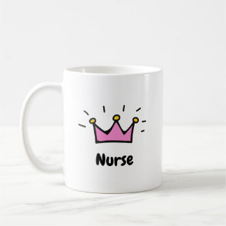 Nurse Pink Princess Crown Art コーヒーマグカップ