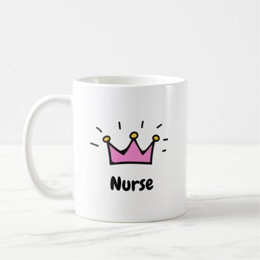 Nurse Pink Princess Crown Art コーヒーマグカップ (左)