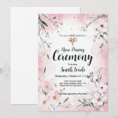 Nurse Pinning Ceremony Invitation Floral Nursing G 招待状 (正面/裏面)