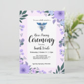 Nurse Pinning Ceremony Invitation Purple Floral Nu 招待状 (スタンド正面)