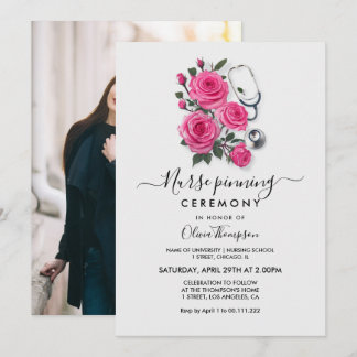 Nurse Pinning Ceremony Invitation | RN BSN Graduat 招待状