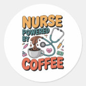 Nurse Powered by Coffee ラウンドシール (正面)