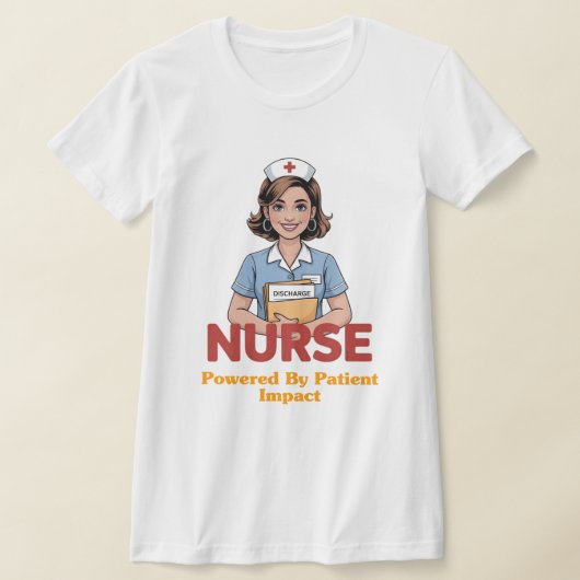 Nurse Powered by Coffee T-shirt Tシャツ (レイダウン)
