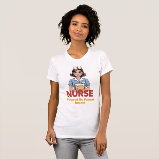 Nurse Powered by Coffee T-shirt Tシャツ (正面フル)