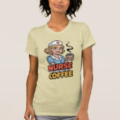 Nurse Powered by Coffee T-shirt Tシャツ (正面)