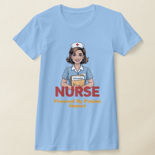Nurse Powered by Coffee T-shirt Tシャツ (レイダウン)