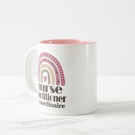 Nurse Practitioner Appreciation rainbow ツートーンマグカップ (正面左)