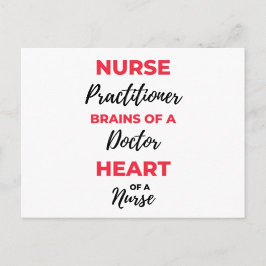 Nurse Practitioner Brains Of A Doctor Heart 2 シーズンポストカード (正面)