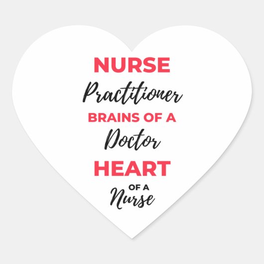 Nurse Practitioner Brains Of A Doctor Heart 2 ハートシール (正面)