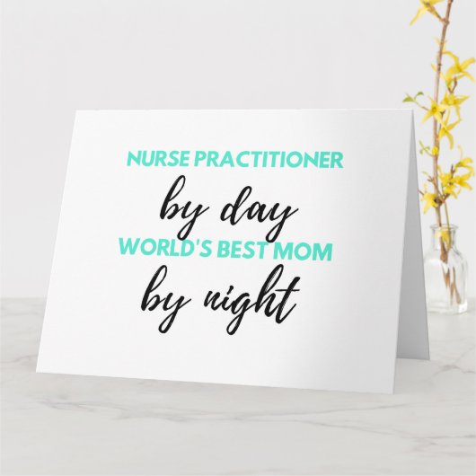 Nurse Practitioner By Day World's Best Mom 2 カード (黄色い花)