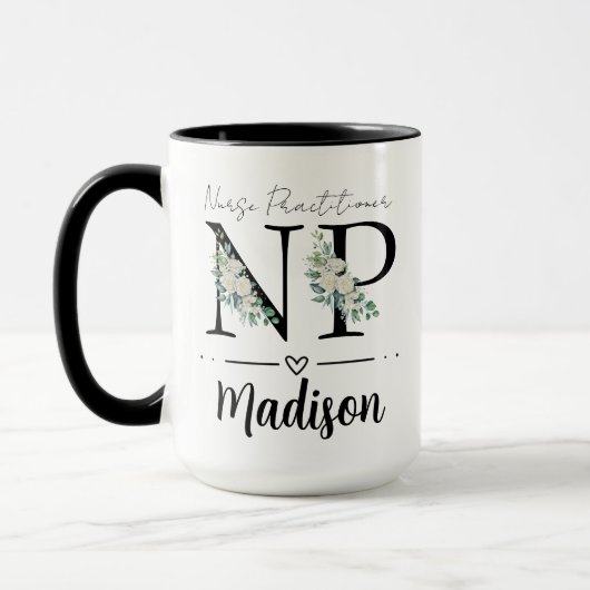 Nurse Practitioner Mug, Personalized Nurse Practit マグカップ (左)