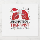 Nurse Respiratory Therapist Christmas, Lung Christ スパークリングワインラベル (シングルラベル)