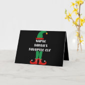 Nurse Santa's Favorite Elf Funny Nurse Christmas カード (黄色い花)