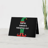 Nurse Santa's Favorite Elf Funny Nurse Christmas カード (正面)