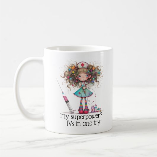 Nurse sayings- My superpower Mug コーヒーマグカップ (左)